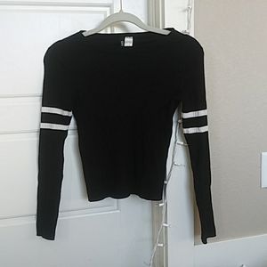 ribbed black long sleeve top